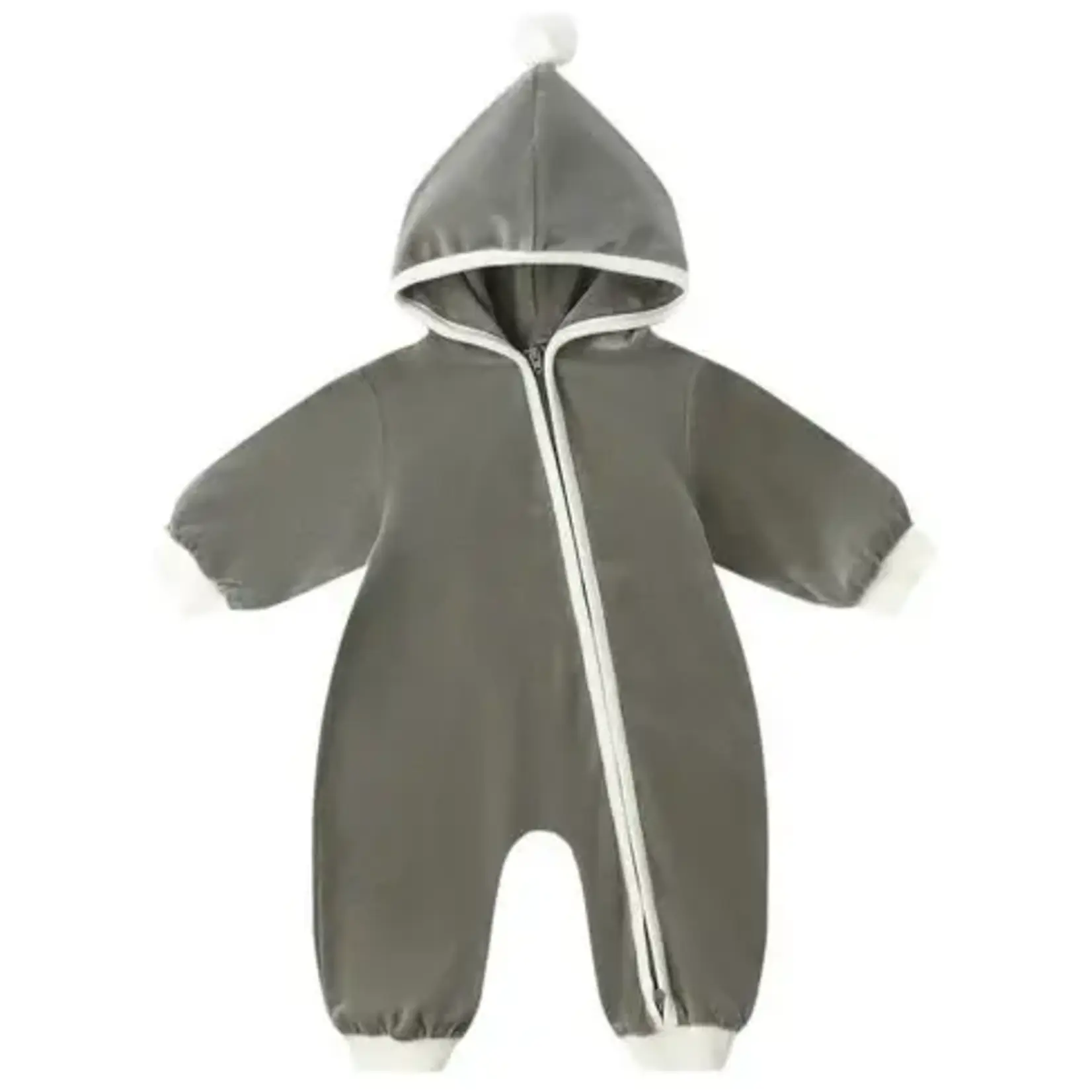 Quincy Mae Quincy Mae Spruce Velour Zip Jumpsuit