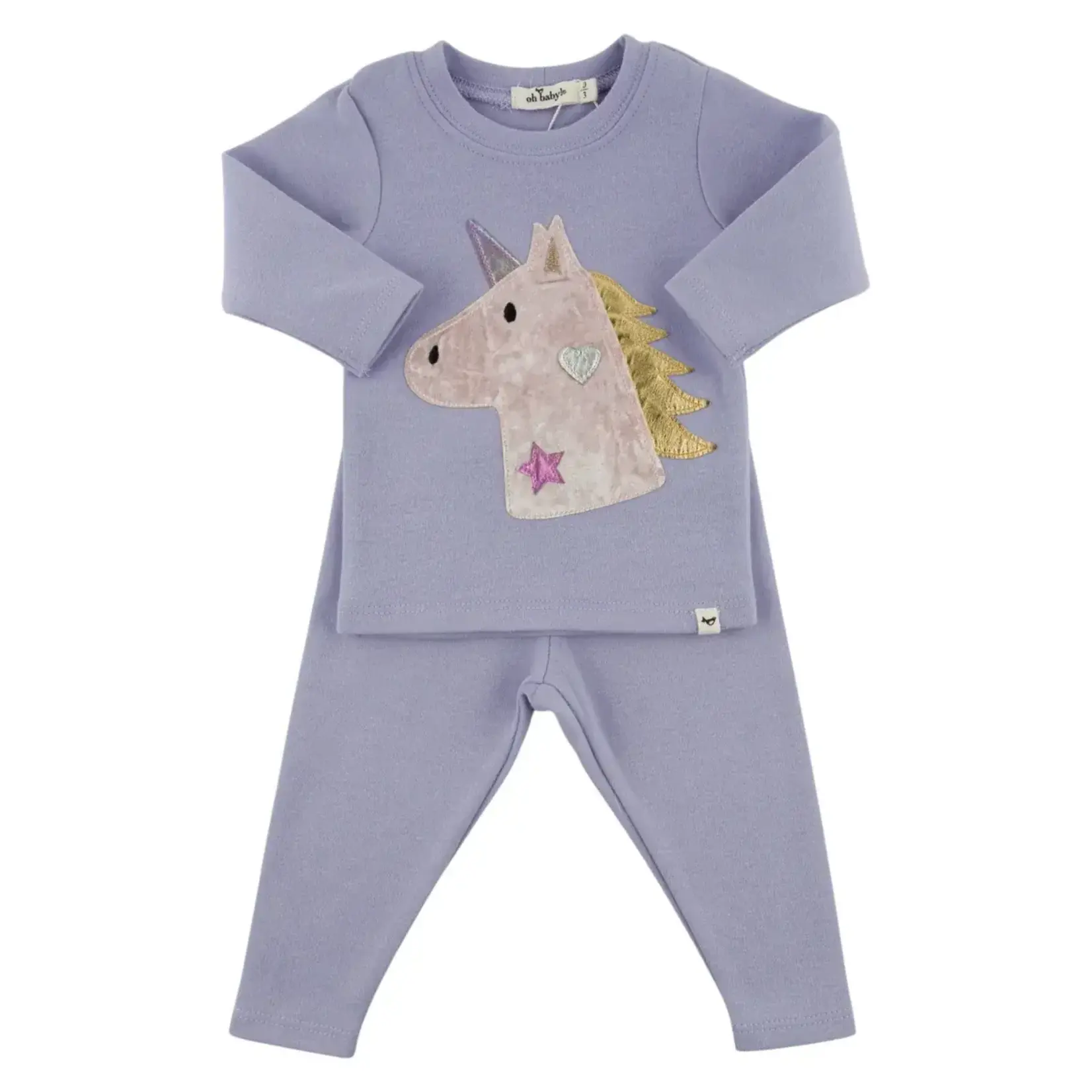 Oh Baby! Oh Baby Lavender Unicorn Head Applique 2pc Set