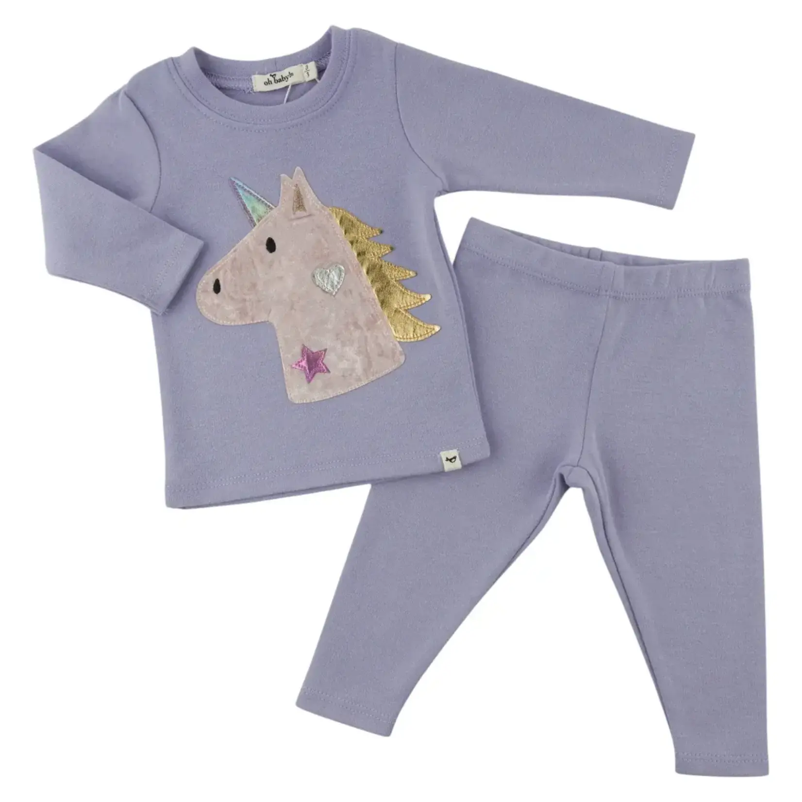 Oh Baby! Oh Baby Lavender Unicorn Head Applique 2pc Set