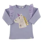 Oh Baby! Oh Baby Lavender Unicorn Head Applique Millie L/S Tee