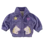 Oh Baby! Oh Baby Lavender Metallic Unicorn Applique Tahoe Coat