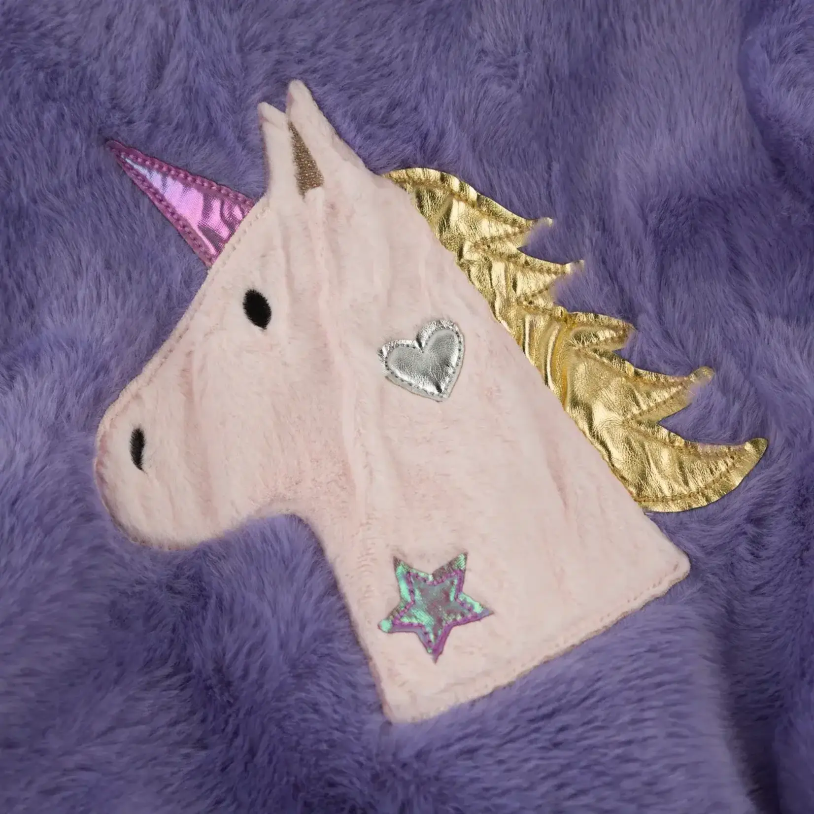 Oh Baby! Oh Baby Lavender Metallic Unicorn Applique Tahoe Coat