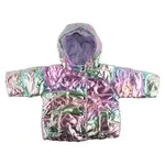 Oh Baby! Oh Baby Iridescent Pink Quilted Hearts Aspen Hooded Coat