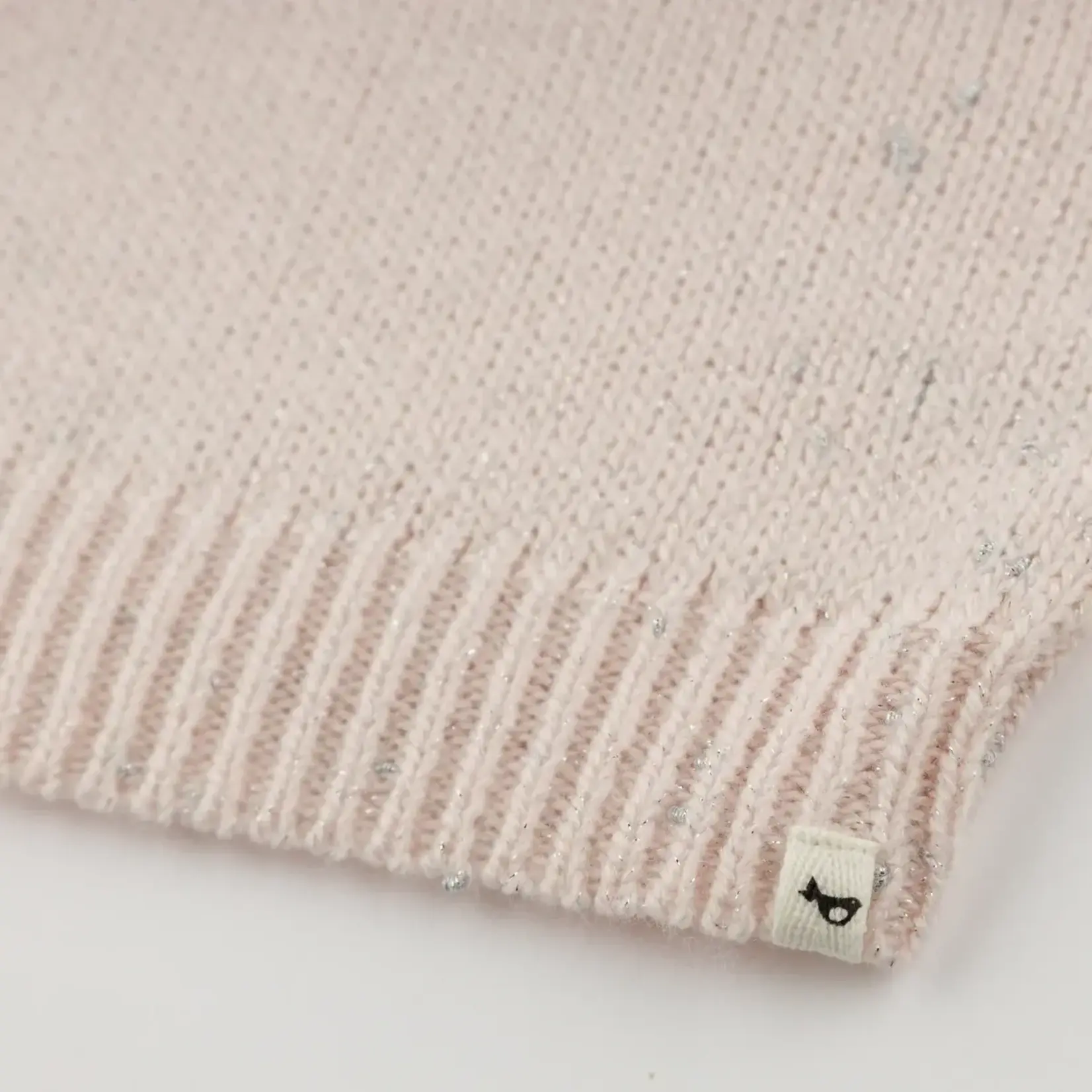 Oh Baby! Oh Baby Barely Pink Sparkle Diamond Cable Bows Knitted Sweater