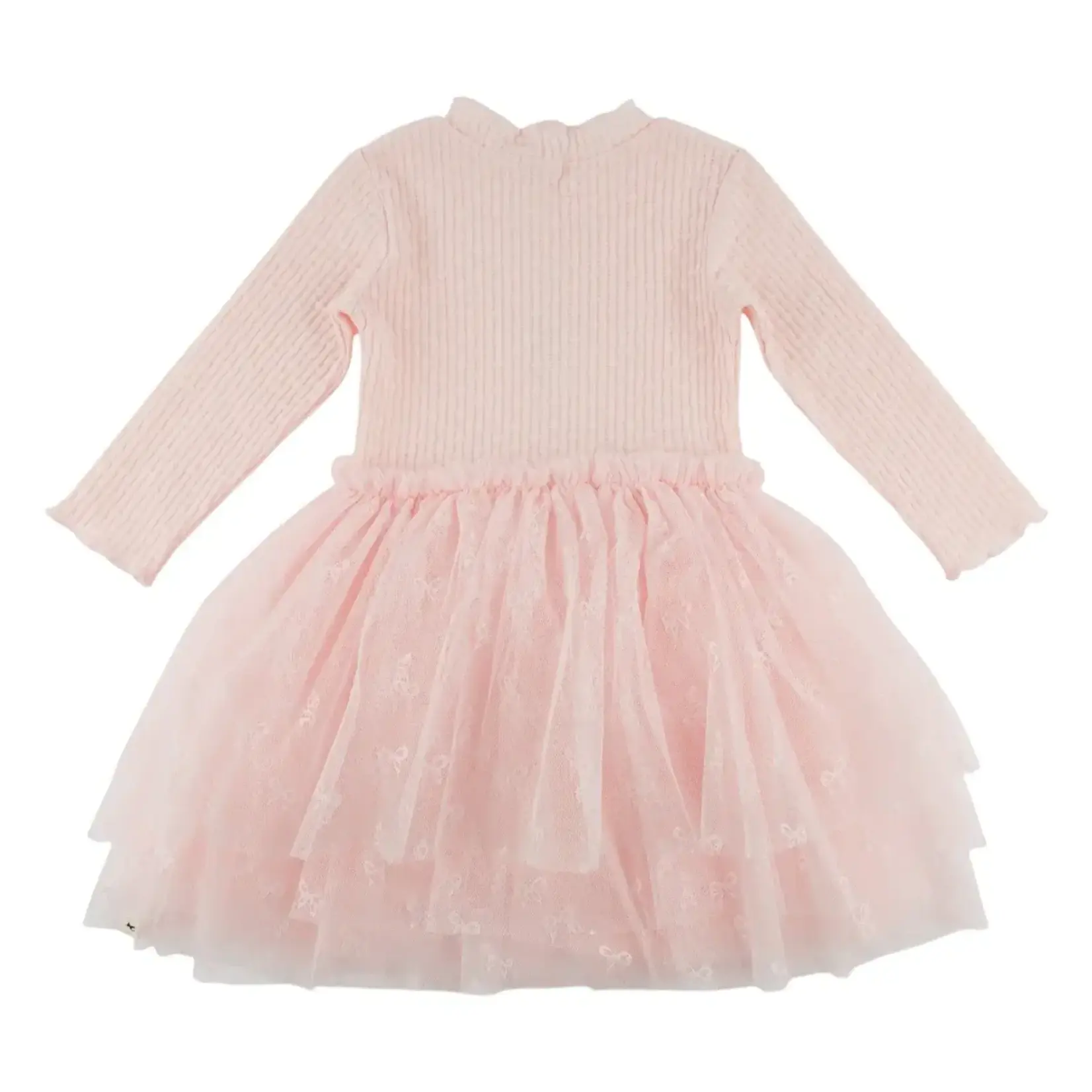 Oh Baby! Oh Baby Barely Pink Mini Bow Rib Aria Tutu Dress