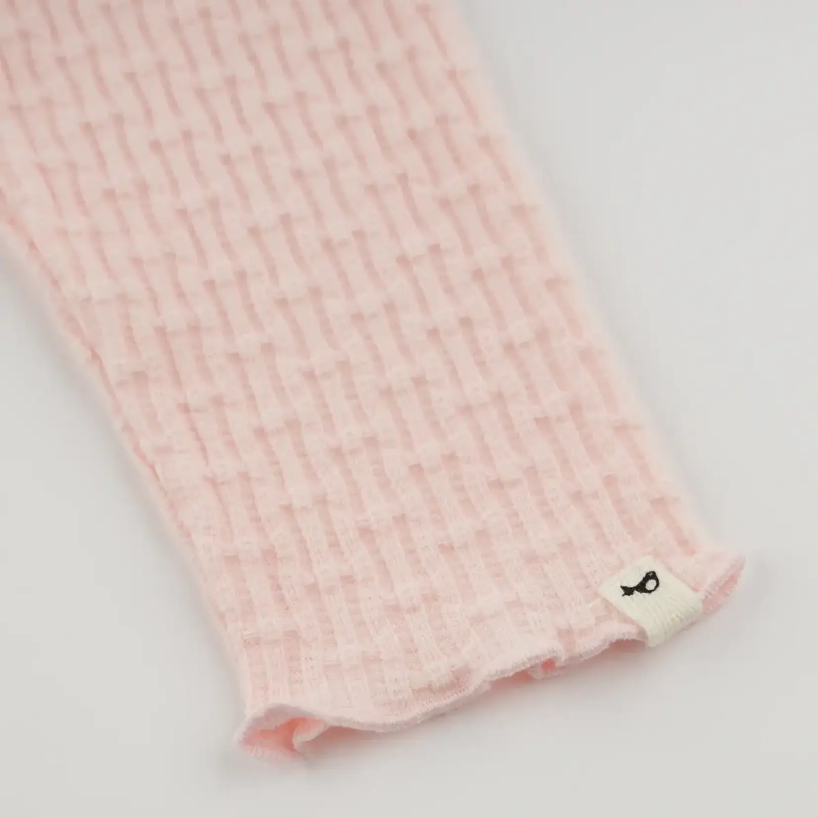 Oh Baby! Oh Baby Barely Pink Mini Bow Rib Lettuce Edge Legging