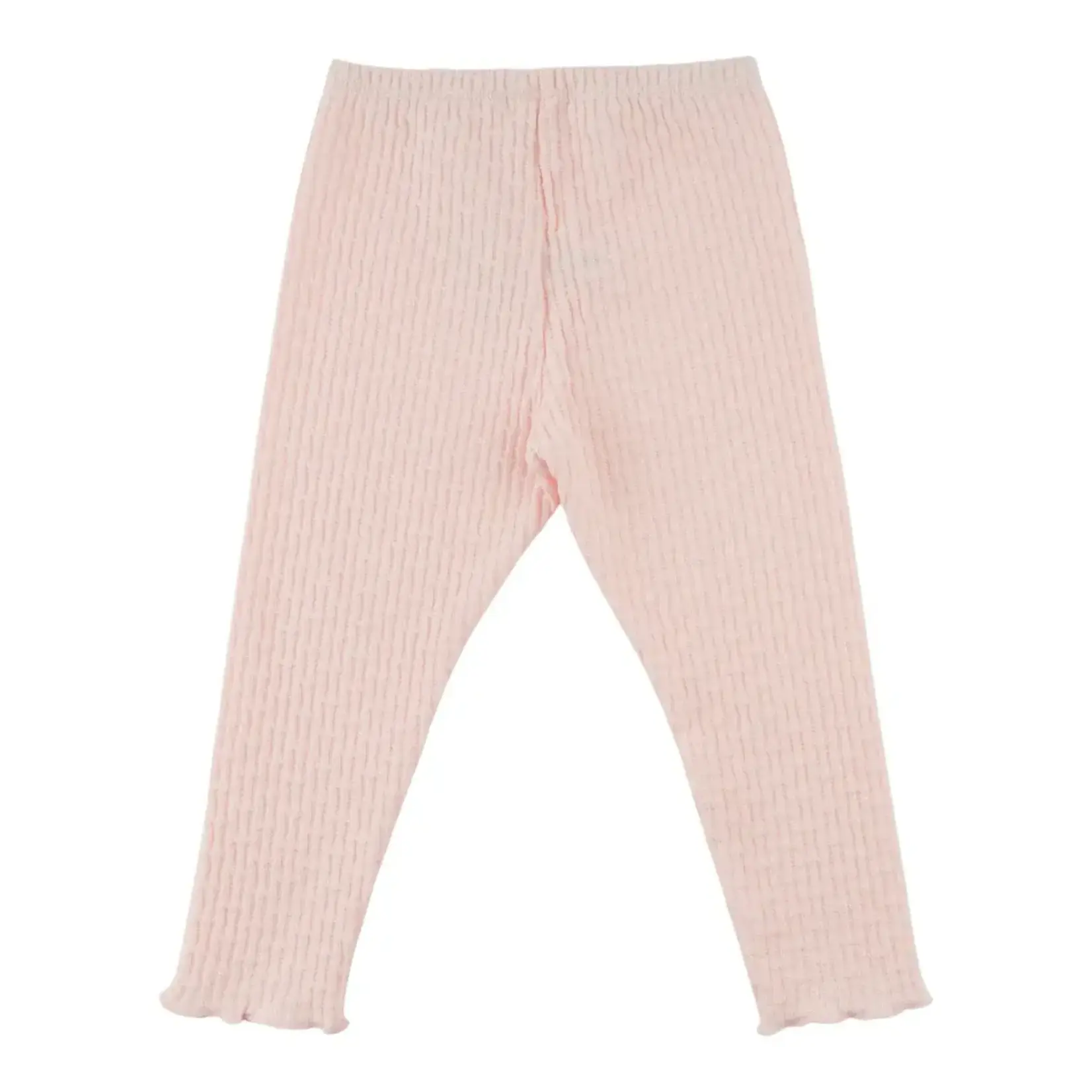 Oh Baby! Oh Baby Barely Pink Mini Bow Rib Lettuce Edge Legging