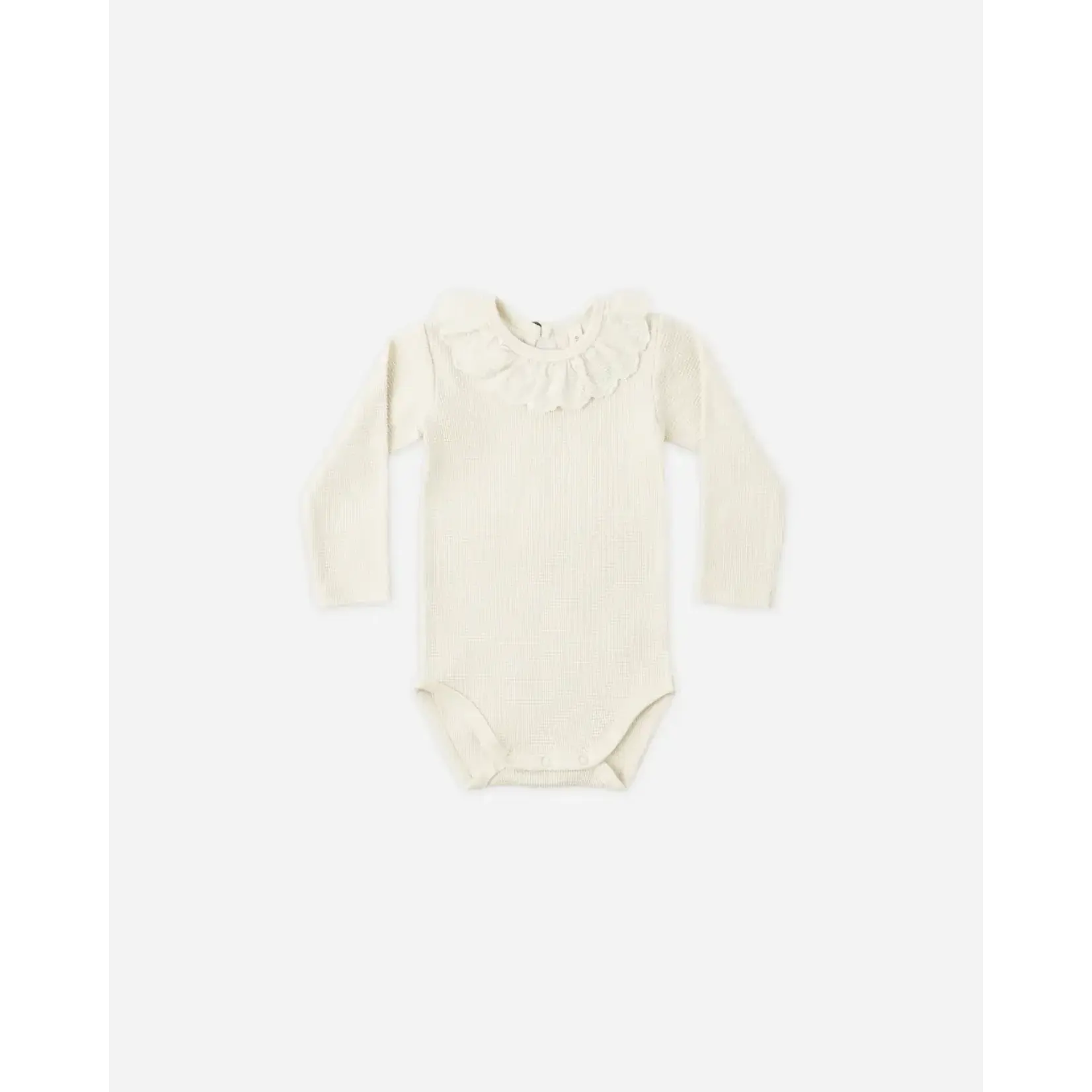 Quincy Mae Quincy Mae Natural Ruffle Collar Bodysuit And Legging Set