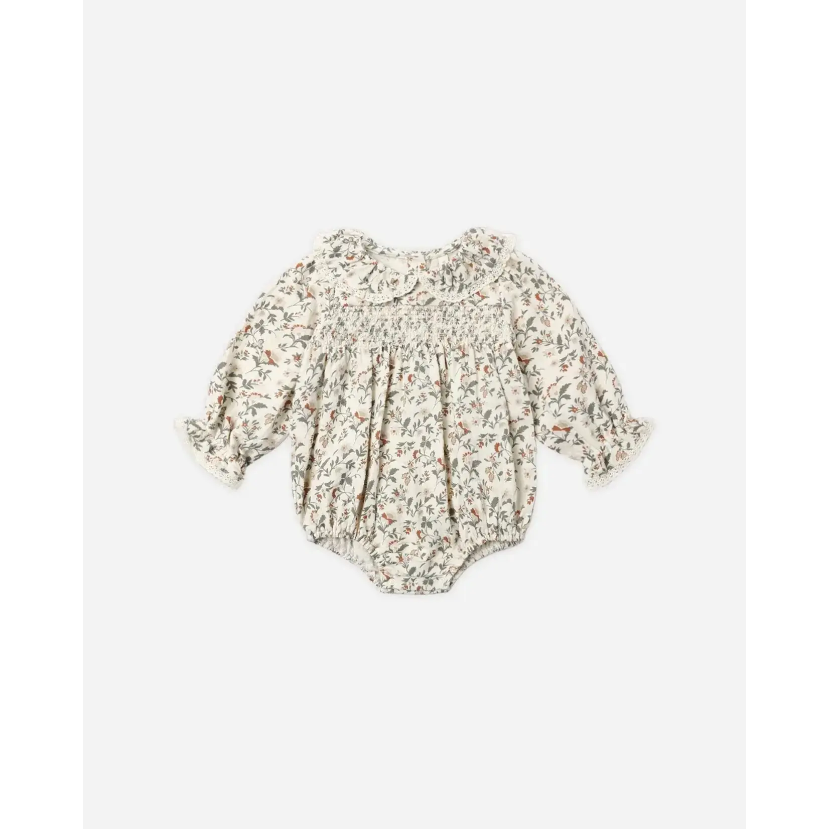 Quincy Mae Quincy Mae Natural Holiday Floral Callie Romper