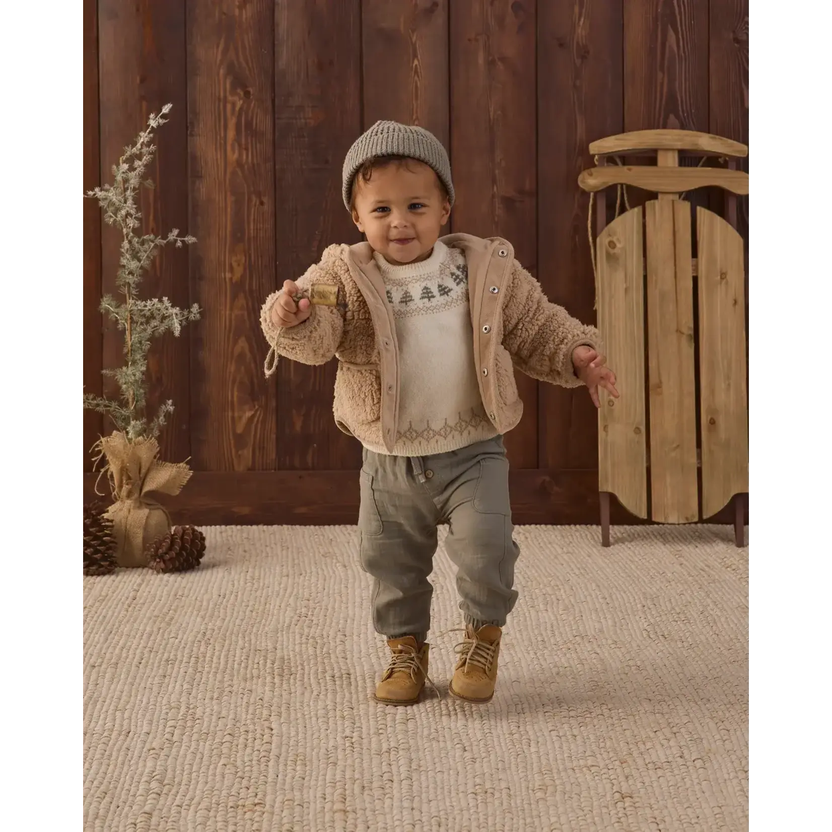 Quincy Mae Quincy Mae Natural Tree Fair Isle Rez Sweater & Spruce Luca Pant Set