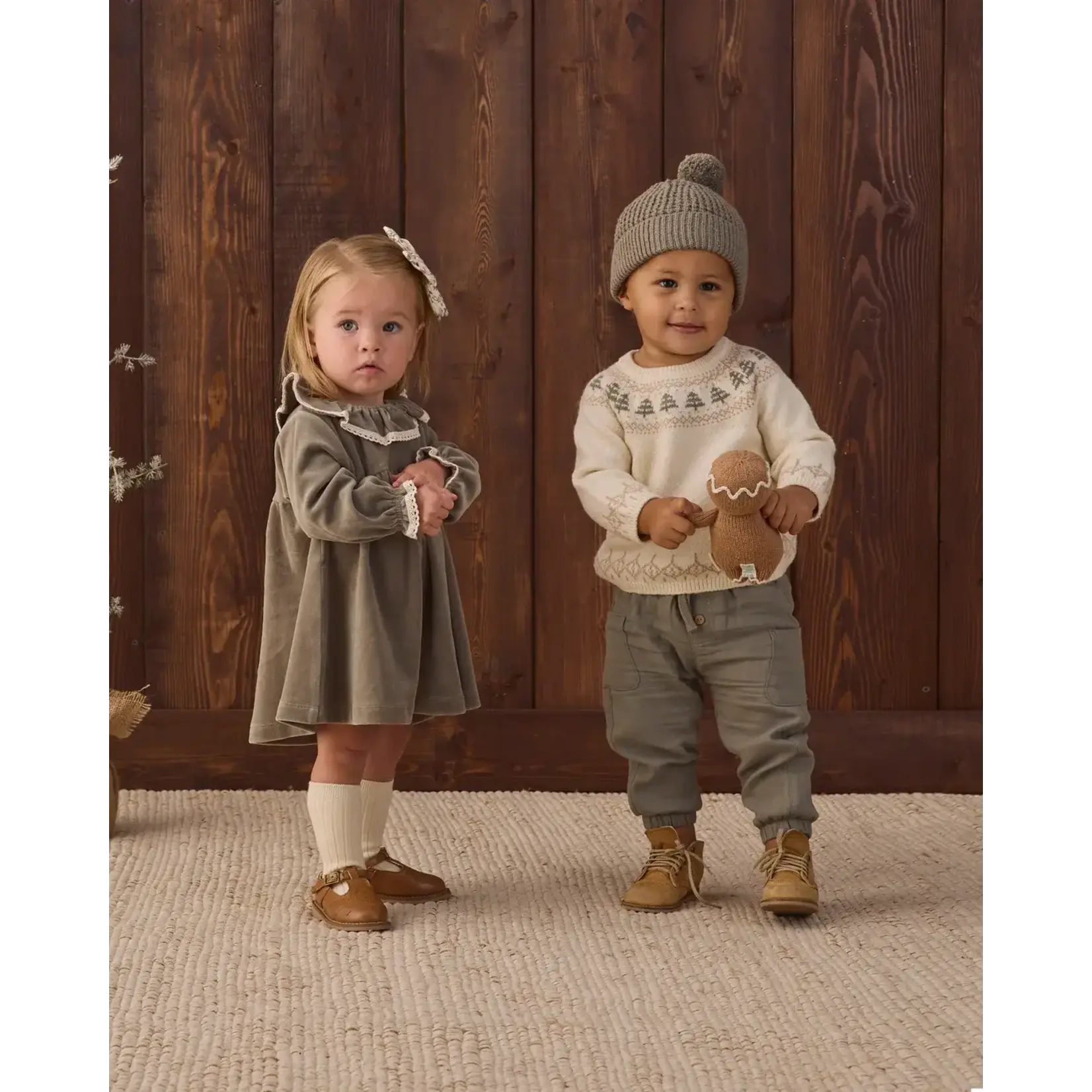 Quincy Mae Quincy Mae Natural Tree Fair Isle Rez Sweater & Spruce Luca Pant Set