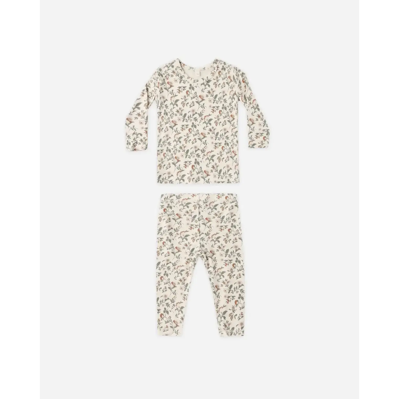 Quincy Mae Quincy Mae Natural Holiday Floral Bamboo PJ Set