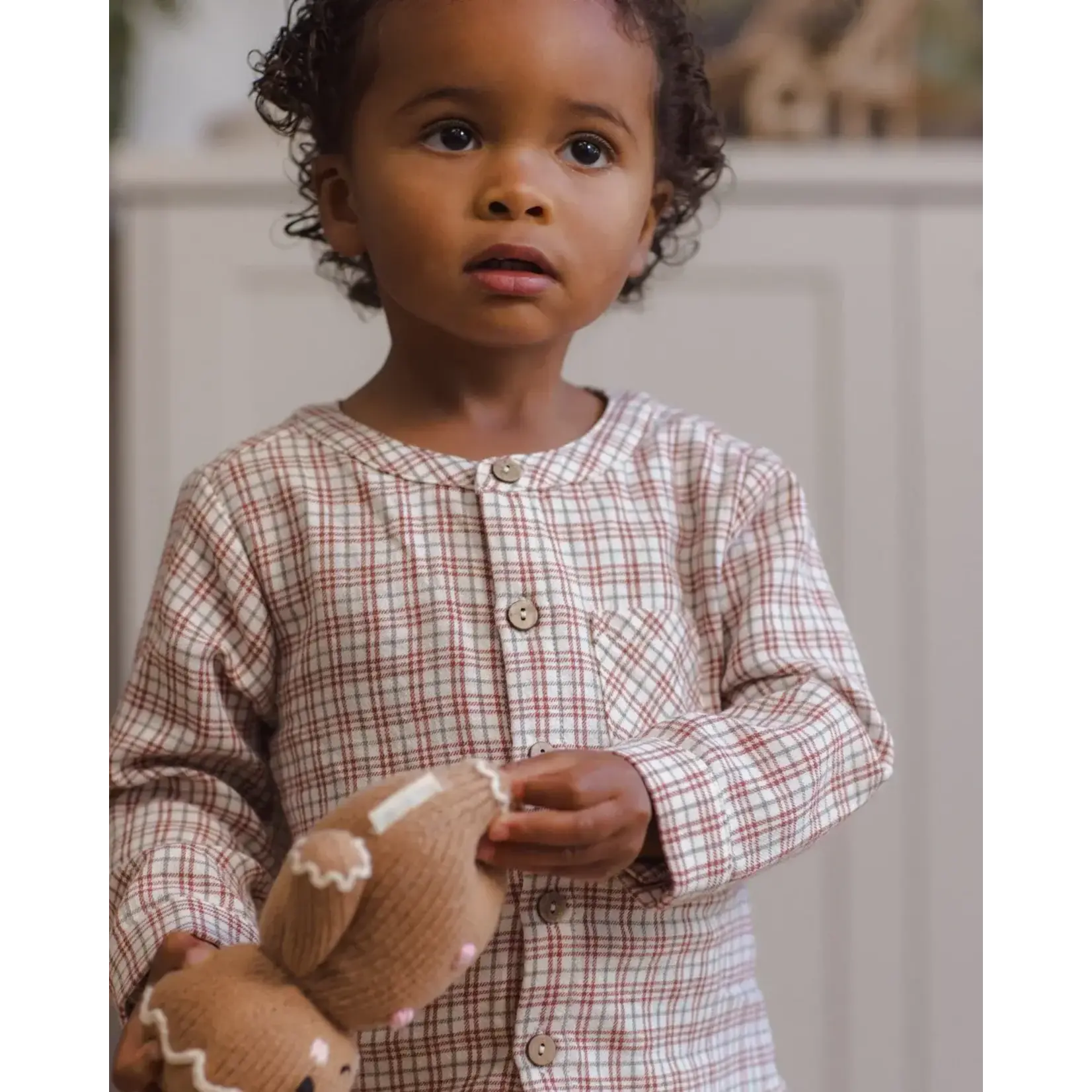 Quincy Mae Quincy Mae Redwood Christmas Plaid Milo Shirt And Luca Pant Set
