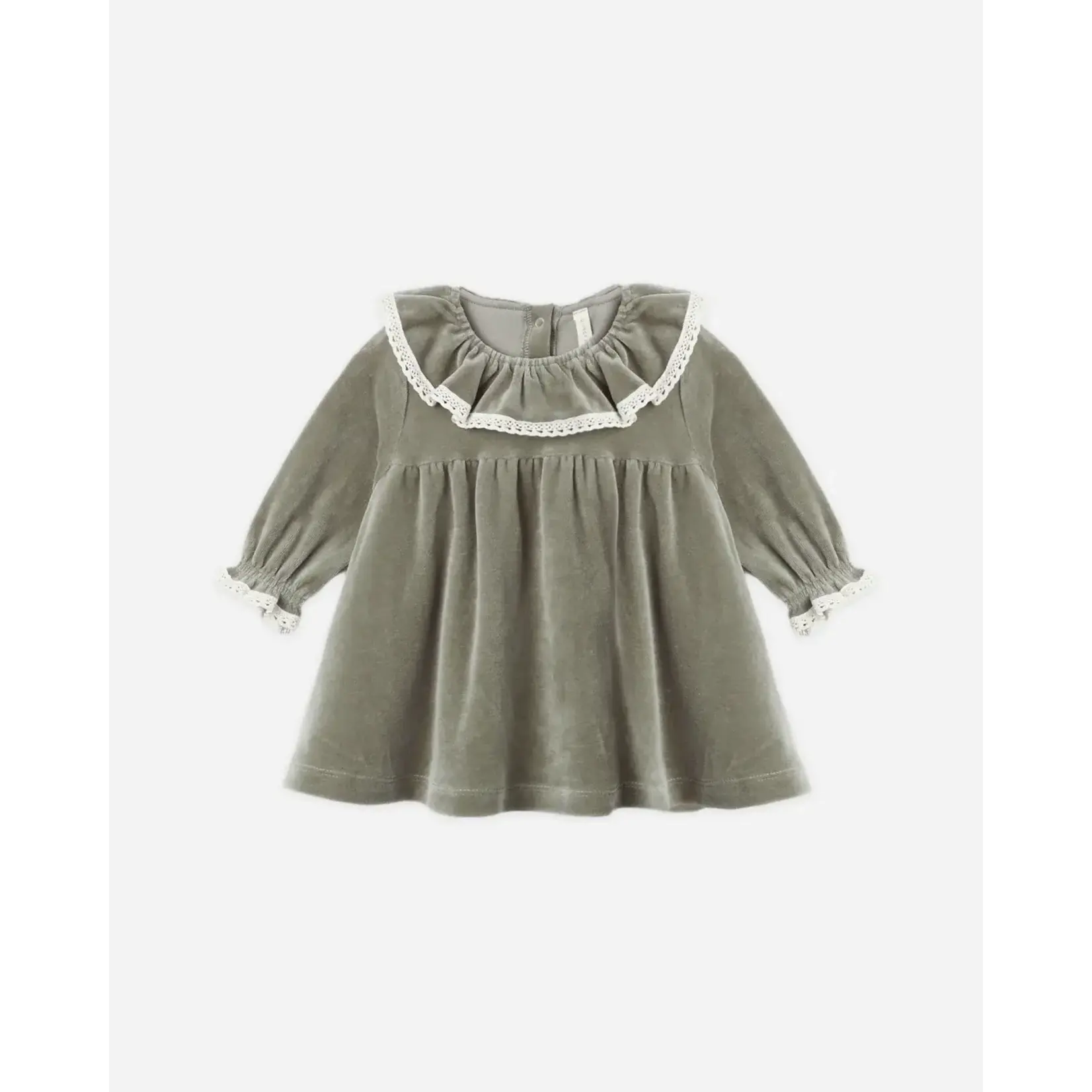 Quincy Mae Quincy Mae Spruce Velour Baby Dress