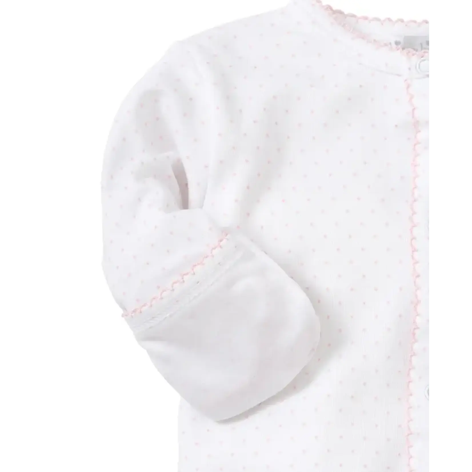 Kissy Kissy Kissy Kissy White/Pink Dots Print Footie With Hat