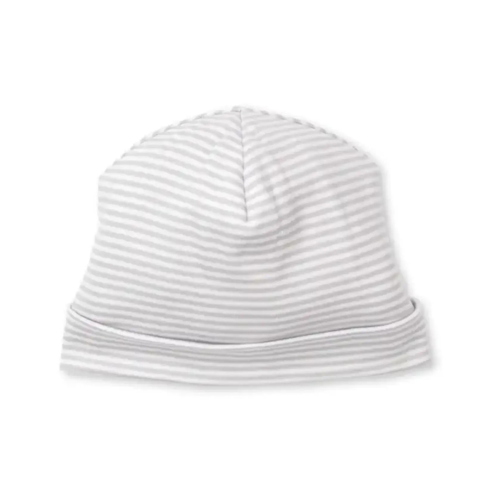 Kissy Kissy Kissy Kissy Silver/White Stripes Footed Pant Set With Hat