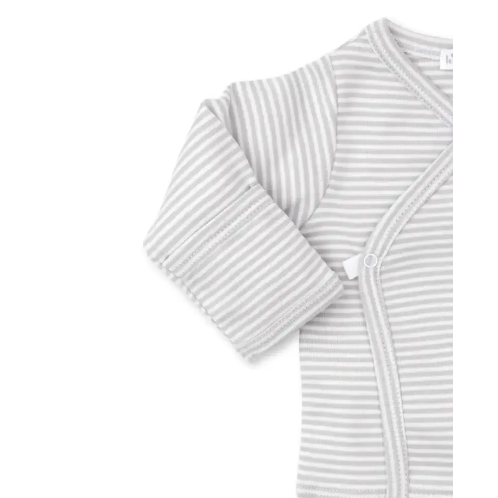 Kissy Kissy Kissy Kissy Silver/White Stripes Footed Pant Set With Hat
