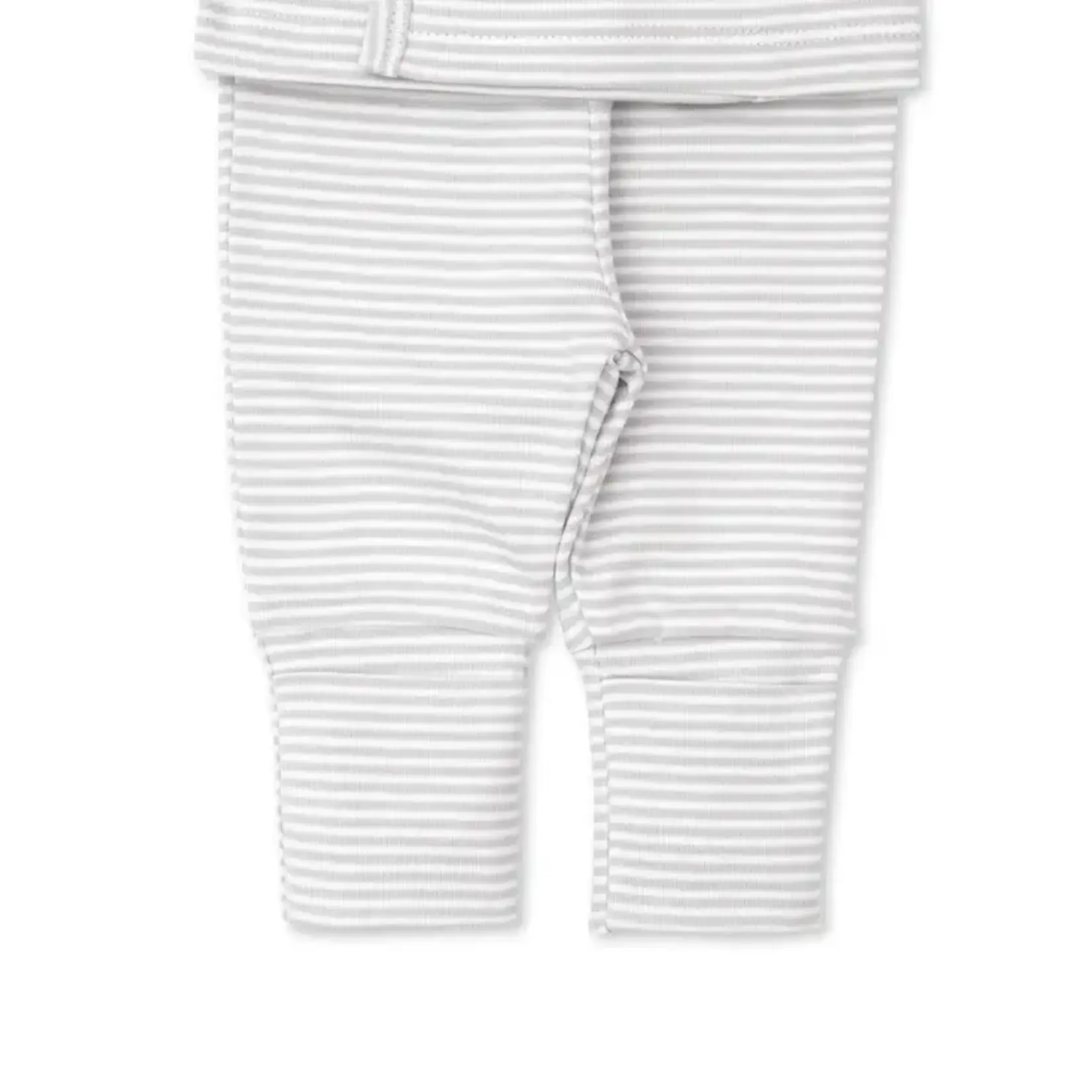 Kissy Kissy Kissy Kissy Silver/White Stripes Footed Pant Set With Hat