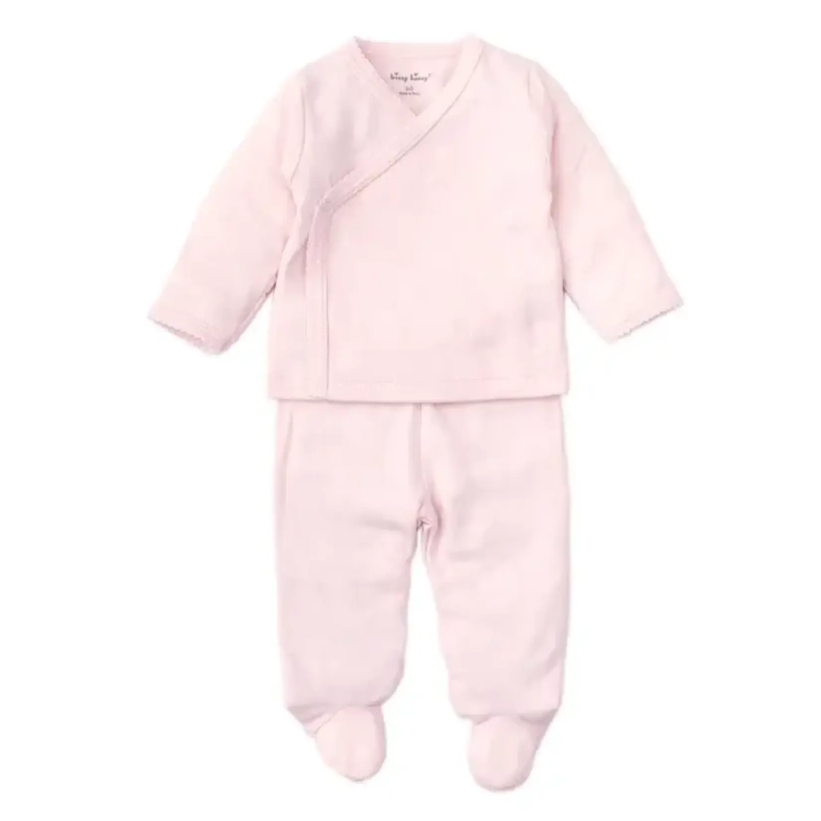 Kissy Kissy Kissy Kissy Pink Pointelle Cross Tee/Pant/Hat Set
