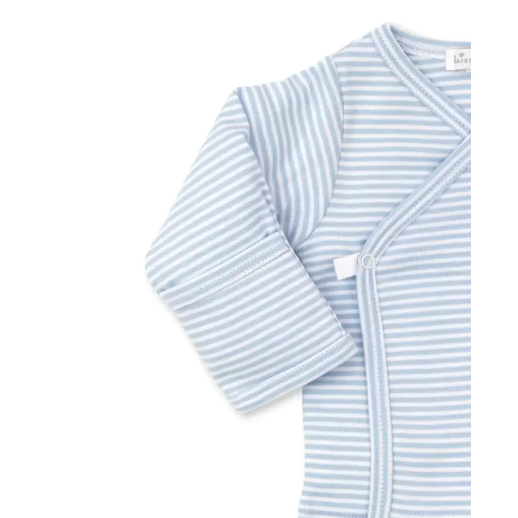 Kissy Kissy Kissy Kissy Light Blue Stripes Footed Pant Set