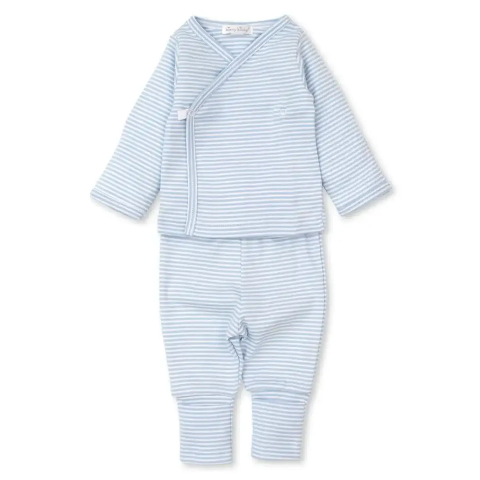 Kissy Kissy Kissy Kissy Light Blue Stripes Footed Pant Set