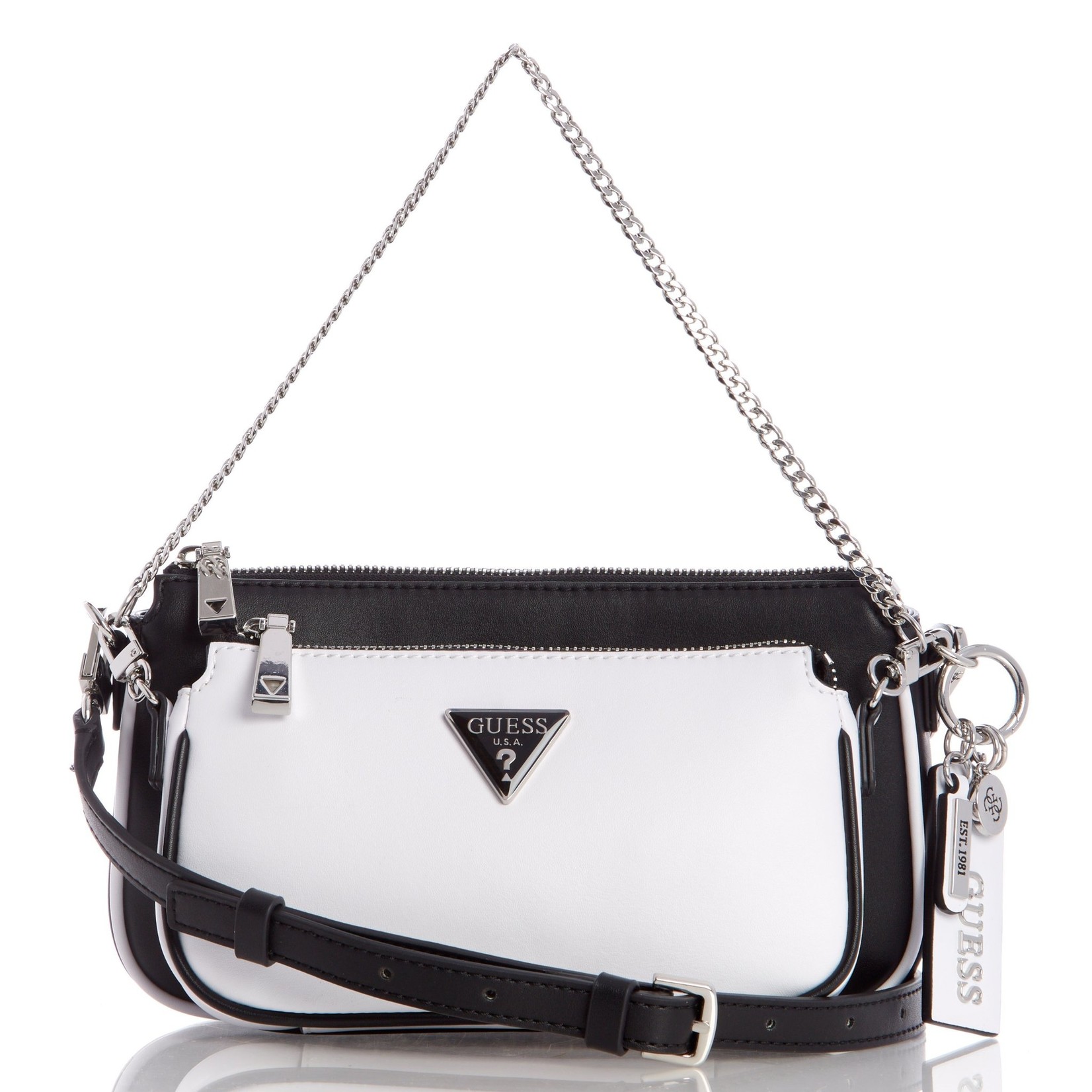 guess arie double pouch crossbody bag