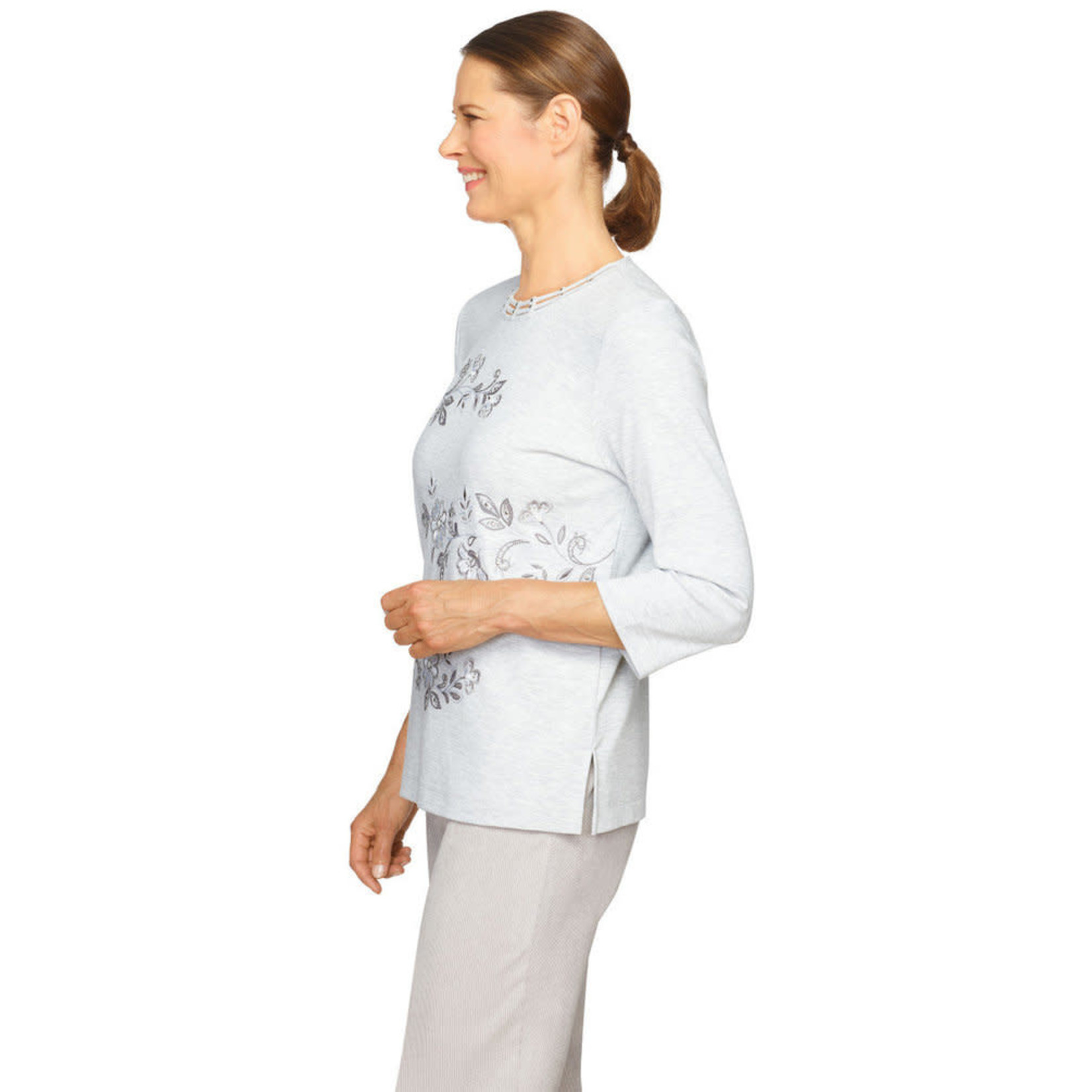 Alfred Dunner Embroidered Knit Top