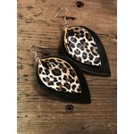 Jill's Jewels Black & Leopard Leather Earrings