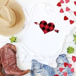 Top Crate Plaid Heart With Arrow Tee