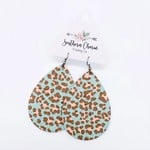 Southern Charm Wild Side Mini Collection 2.5" Earrings Teal & Peach Leopard