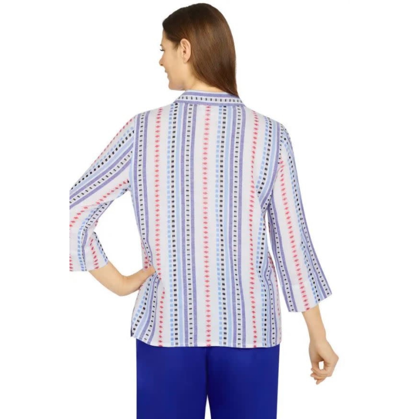 Alfred Dunner Dobby Button Down Shirt Petite