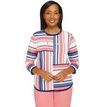 Alfred Dunner Colorblock Striped Sweater