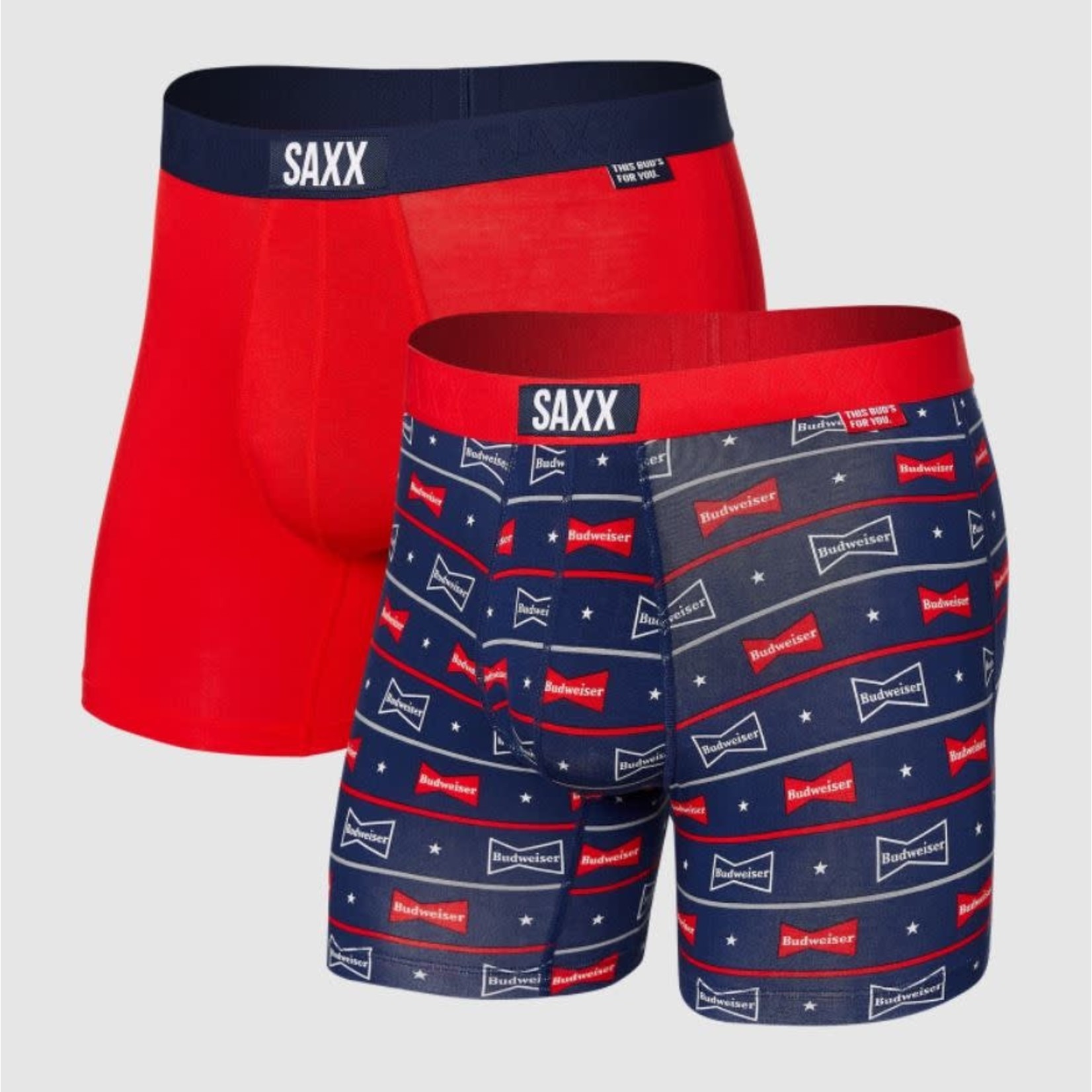 SAXX Vibe 2 Pack Boxer Briefs Starry Stripe & Premium Red