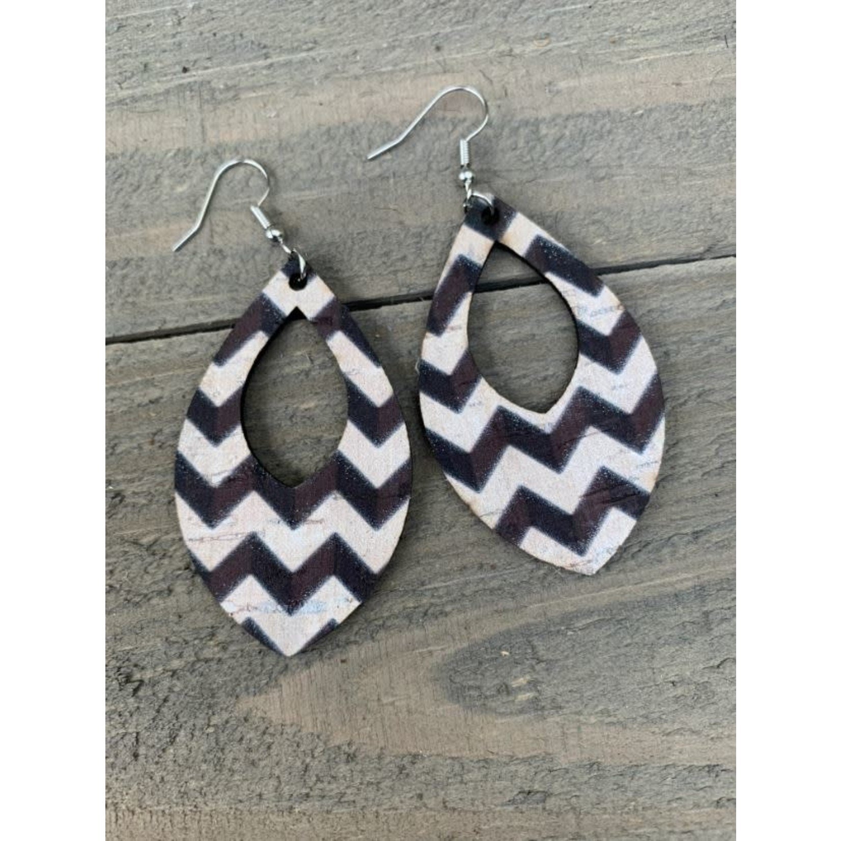 chevron leather earrings