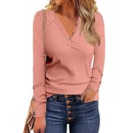 GGS Buttoned V-Neck Long Sleeve Tee