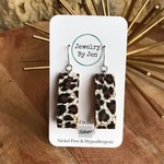 Jewelery By Jen Jodi Baby Cheetah On White Cork Earrings