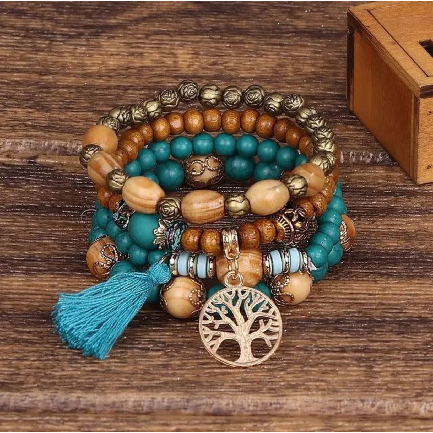 GGS Boho Multilayer Wood Beaded Bracelet #6