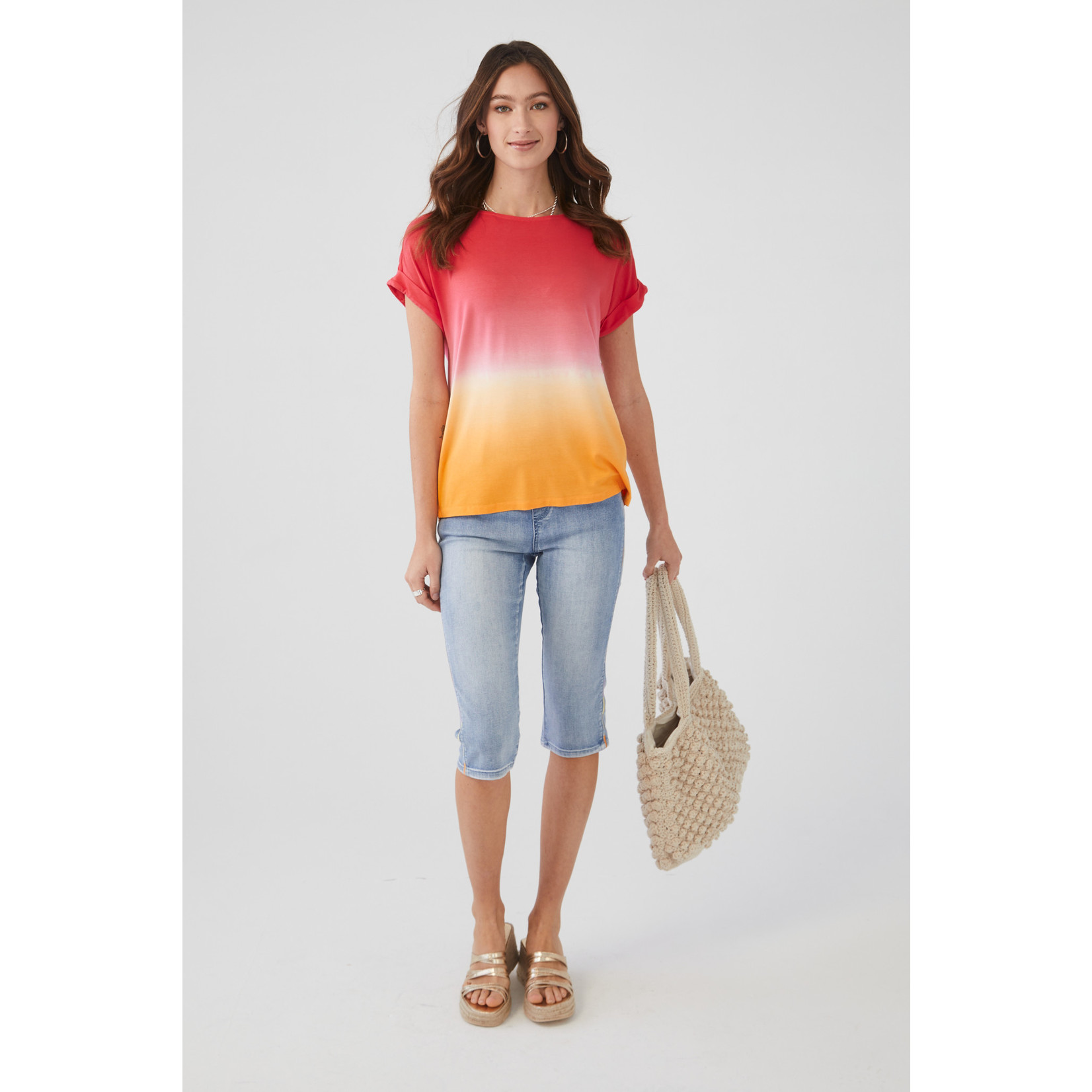 FDJ Dip Dyed Boat Neck Top