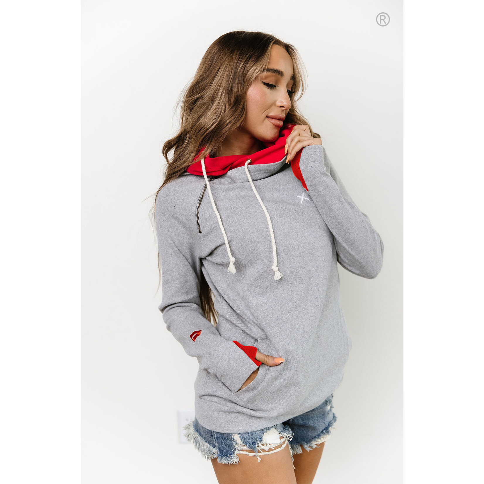 Ampersand Ave DoubleHood Sweet Grapefruit Womens Sweatshirt Size L