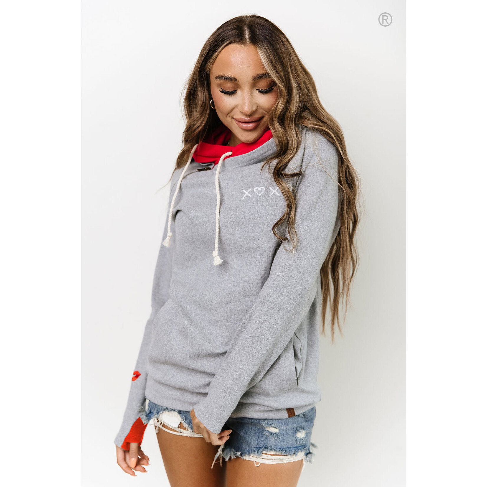 Ampersand Avenue Doublehood Sweatshirt Hugs And Kisses