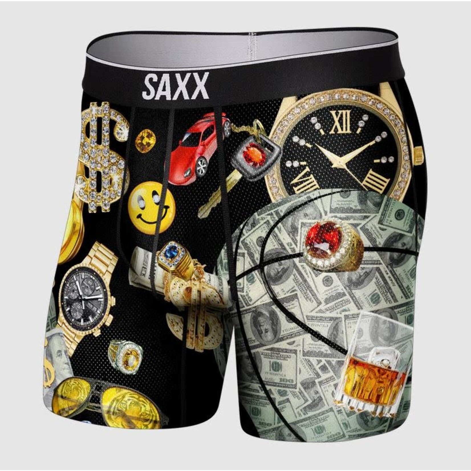 SAXX Volt Boxer Brief Money Baller Black