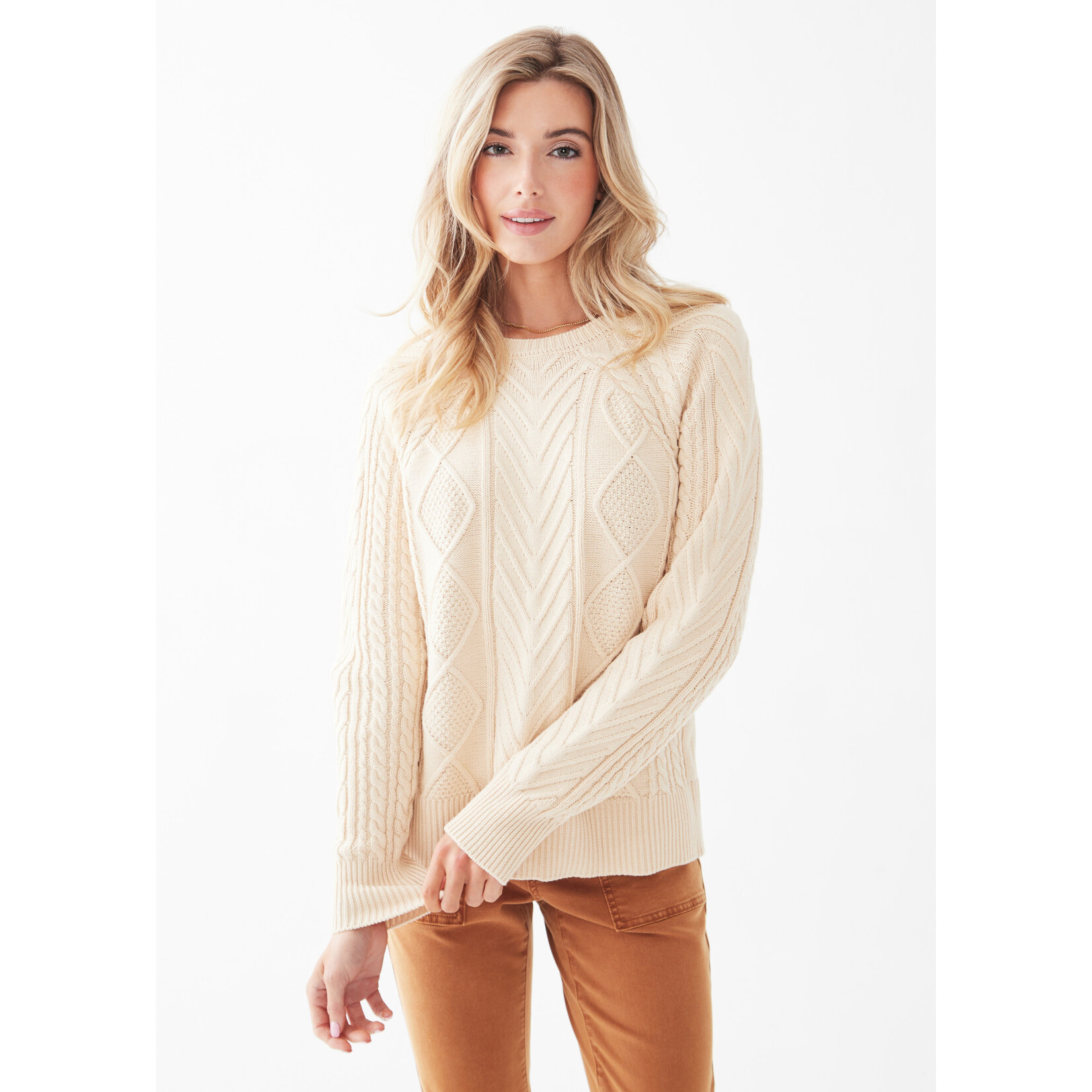 FDJ Cable Knit Raglan Sweater