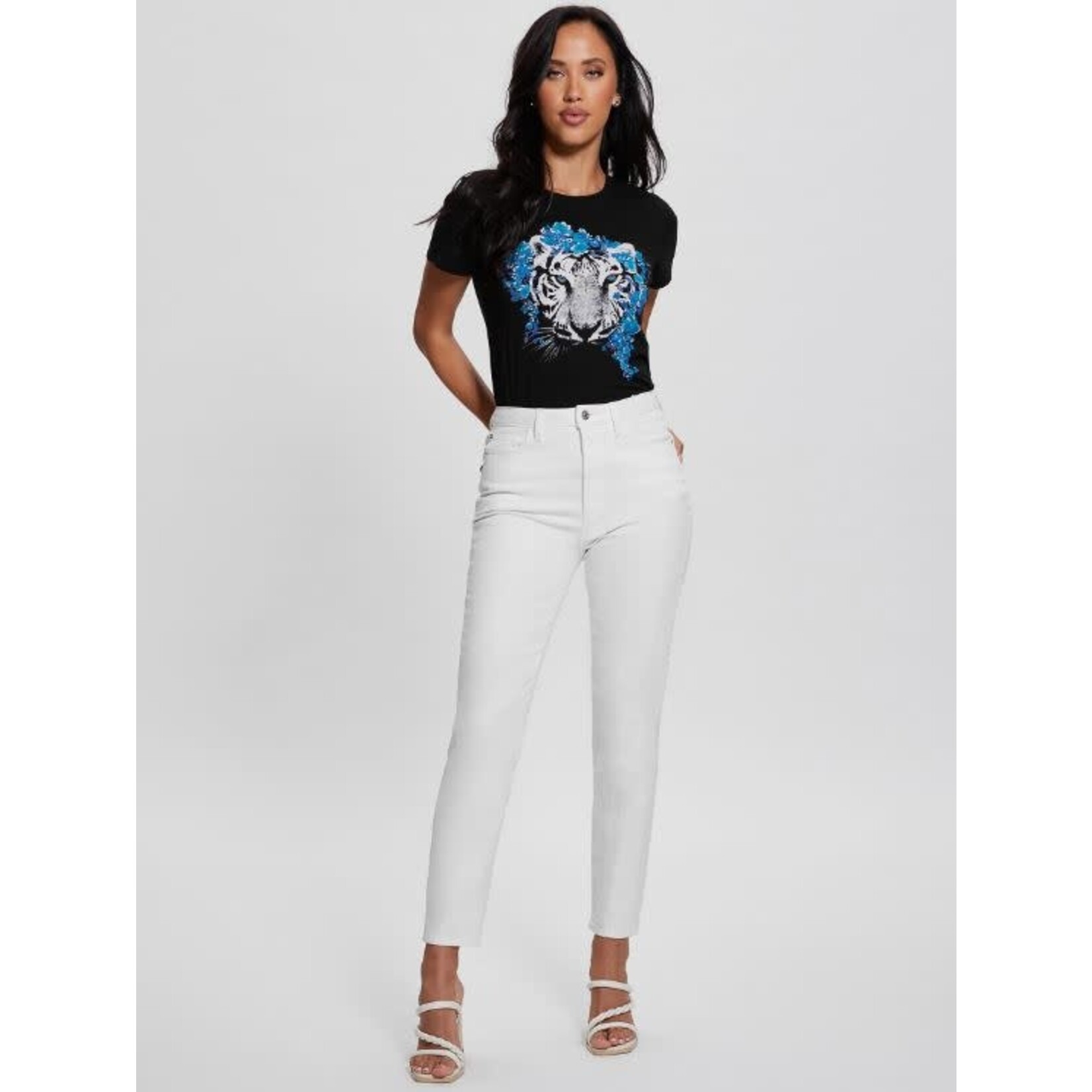 Guess White Tiger Easy Tee