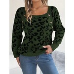 GGS Leopard Button Detail Sweater Army