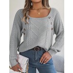 GGS Button Detail Knit Sweater Silvery Grey