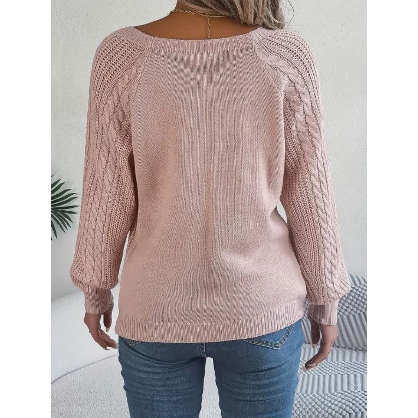 GGS Button Detail Knit Sweater Pink