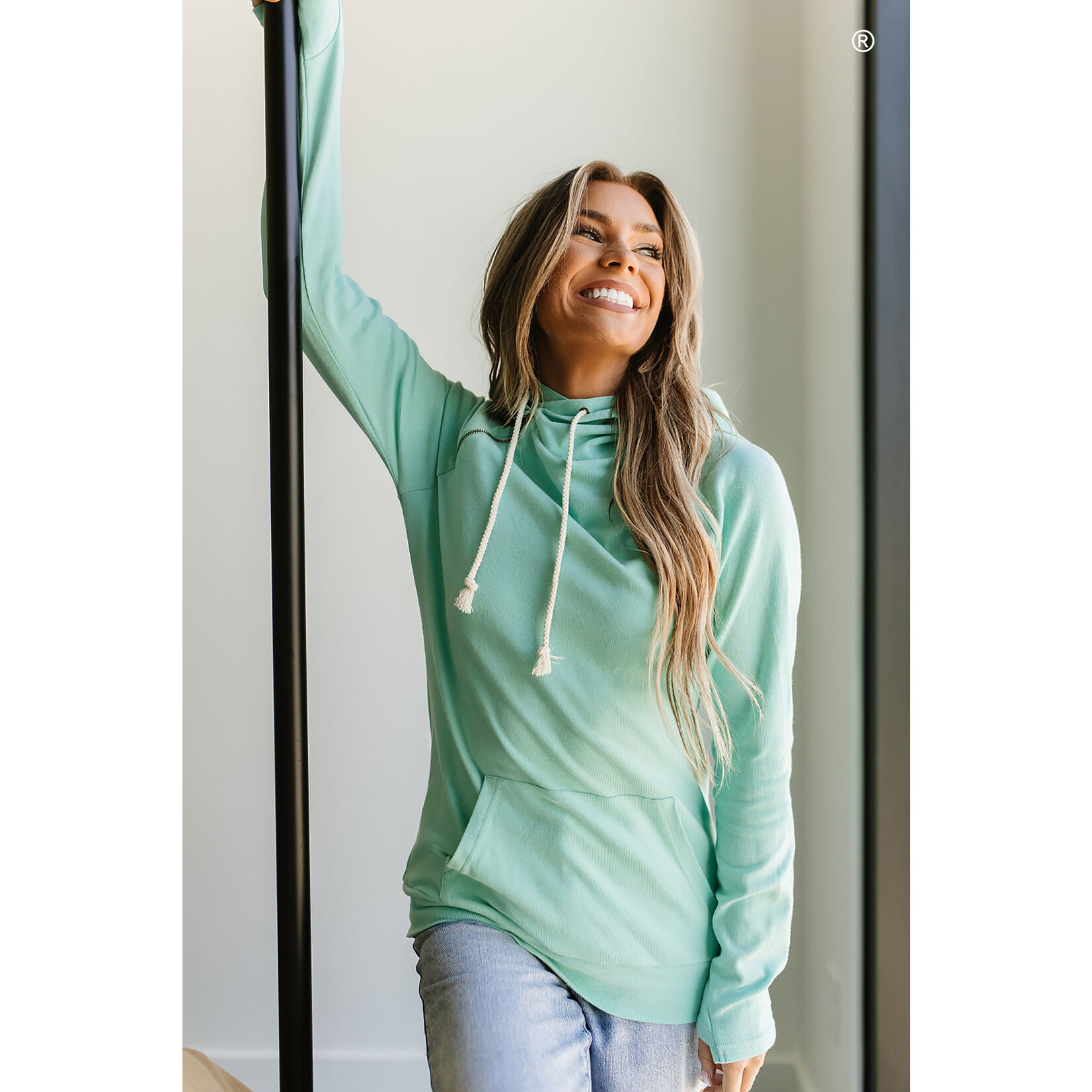 Ampersand Avenue Doublehood Sweatshirt - Aqua