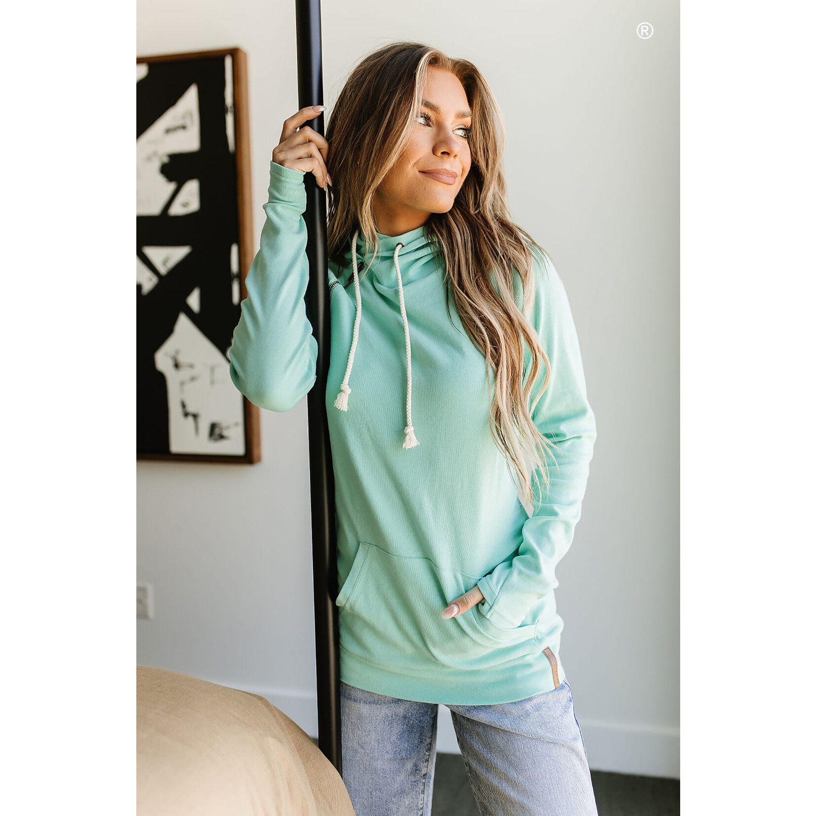 Ampersand Avenue Doublehood Sweatshirt - Aqua