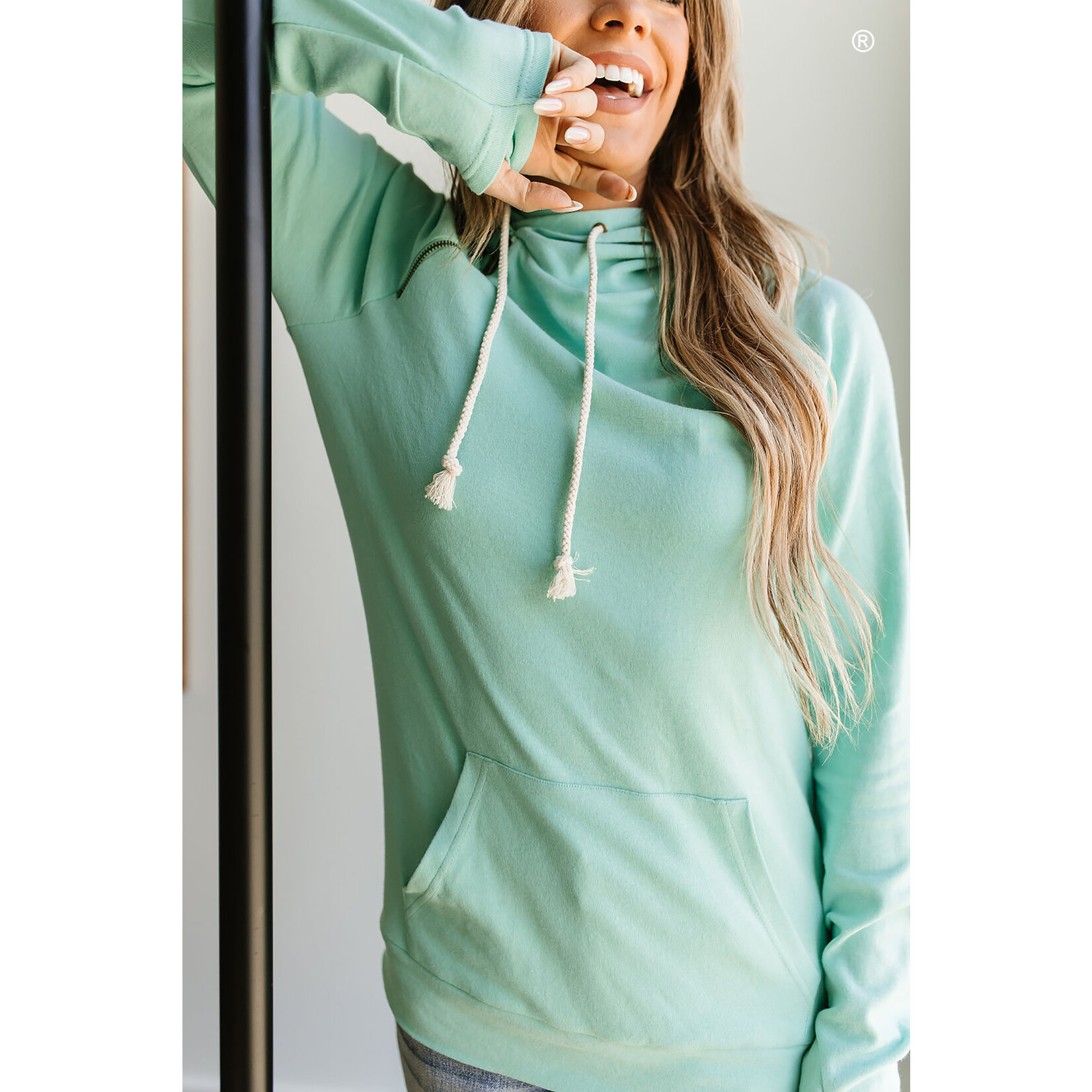 Ampersand Avenue Doublehood Sweatshirt - Aqua