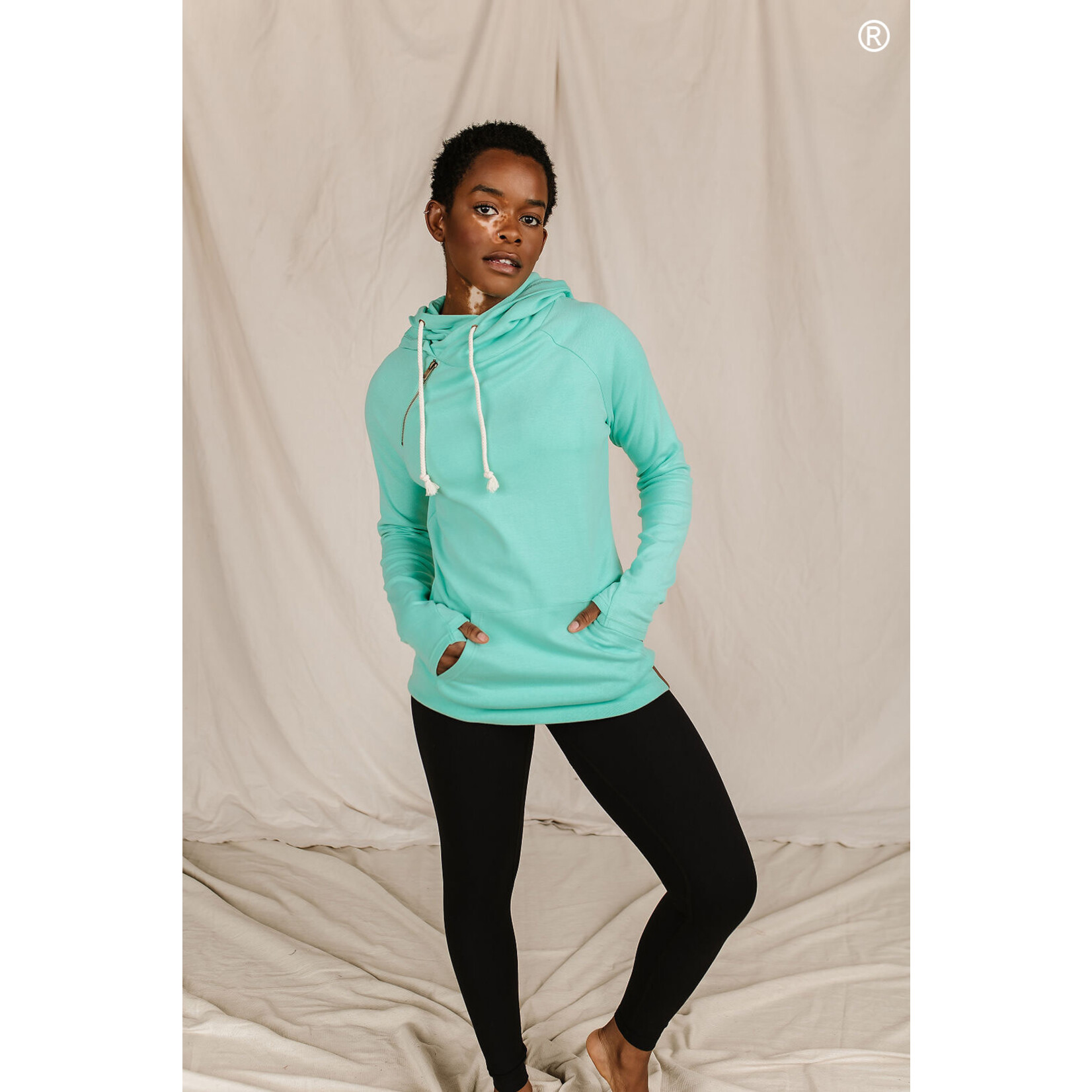 Ampersand Avenue Doublehood Sweatshirt - Aqua